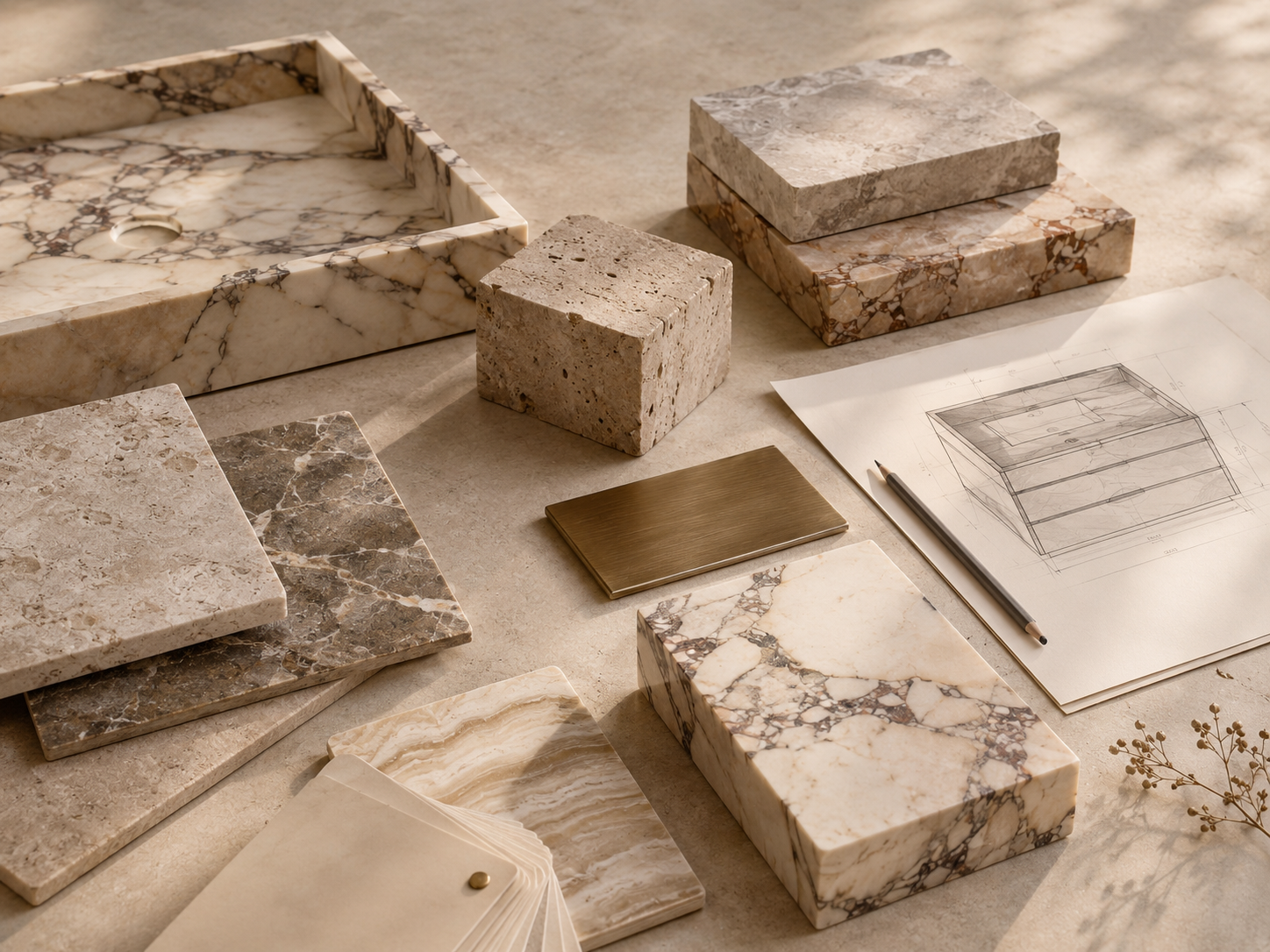 Natural stone materials and finishes for OIXDESIGN stone vanities