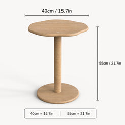 OIXDESIGN SunAura round travertine side table size and dimensions in cm and inches