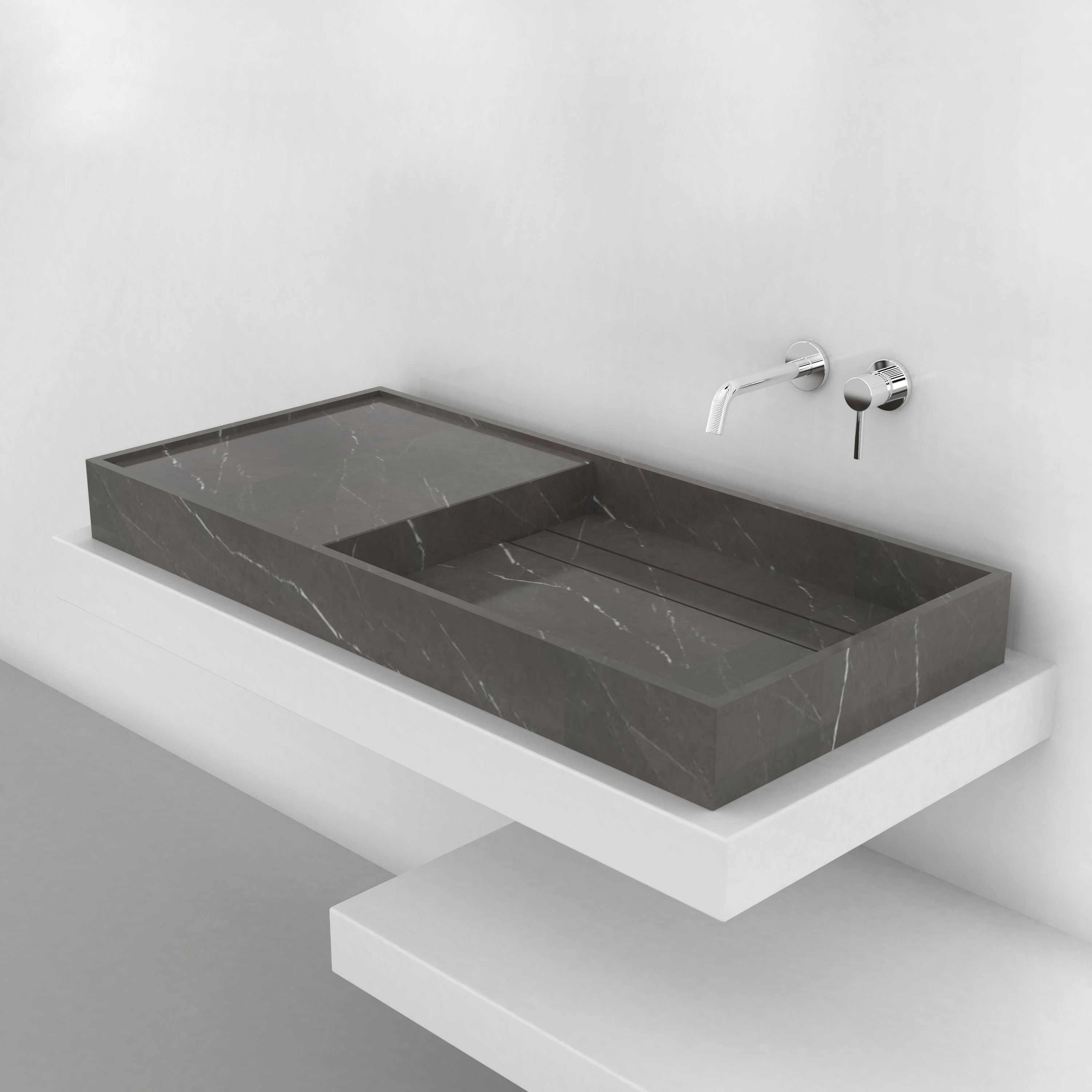 Tavira Integrated Perlato Marble Basin