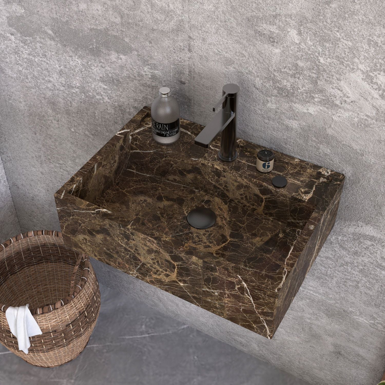 Tiarra Wall-Mounted Marroca Marble Sink