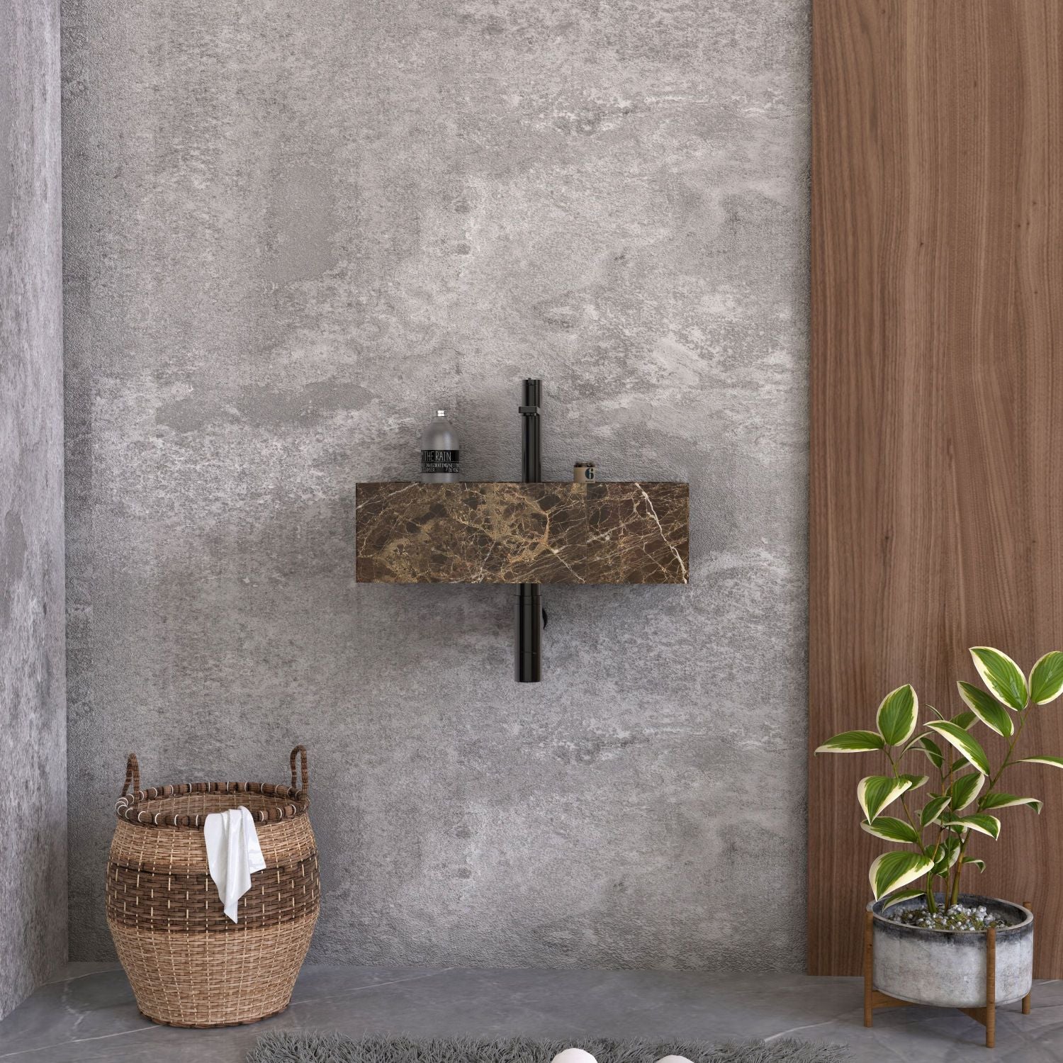Tiarra Wall-Mounted Marroca Marble Sink