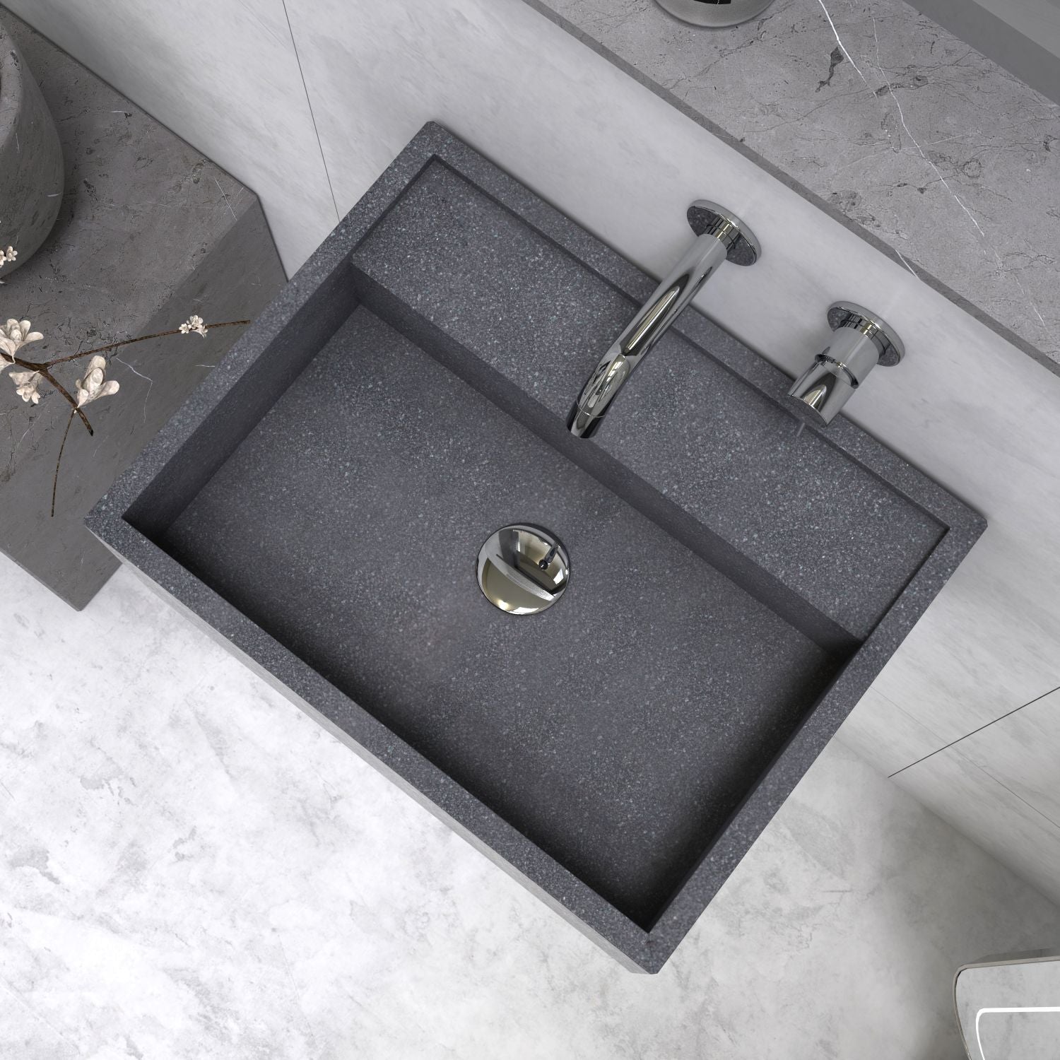 Tibna Wall-Mounted Neroco Stone Sink