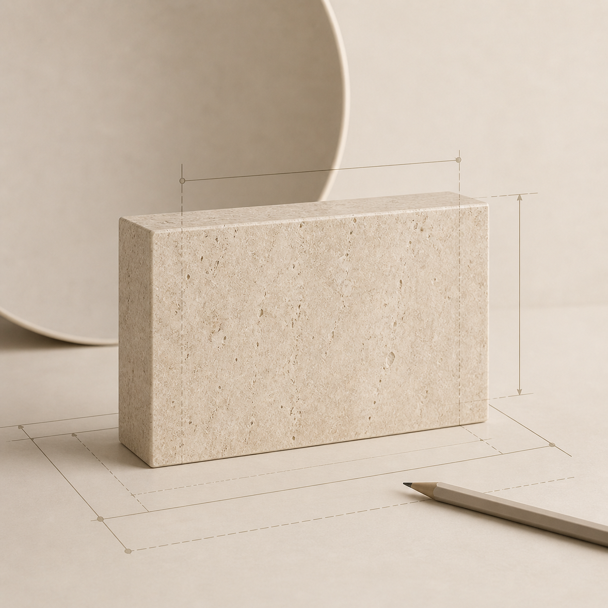 OIXDESIGN custom stone sizing and refinement workspace with architectural drawings and material planning