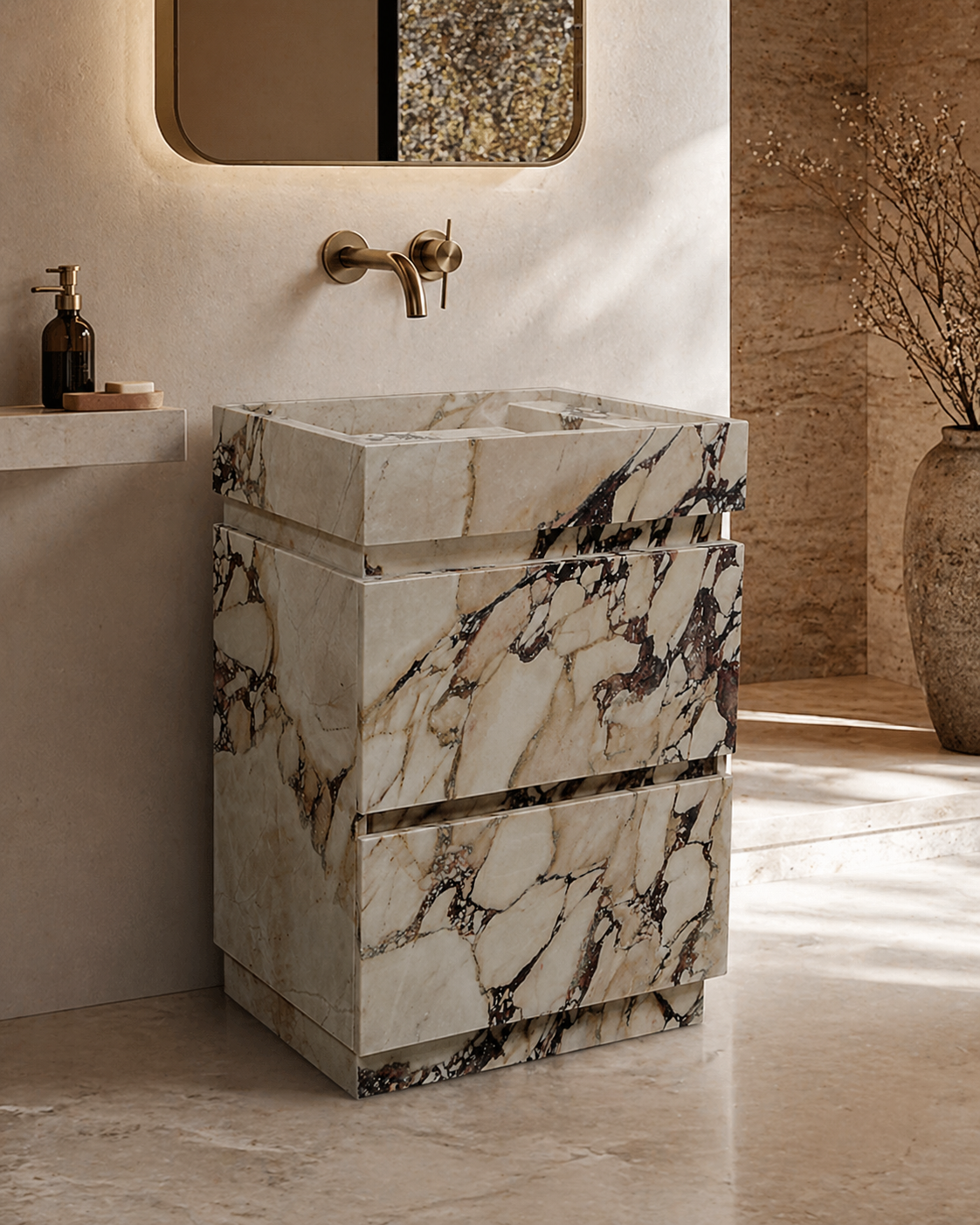 Viola Petite Calacatta Viola Marble Vanity with Drawers