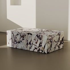 Calacatta Rectangular Marble Plinth Coffee Table 