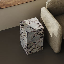 Rectangular Marble Plinth Sofa Side Table 