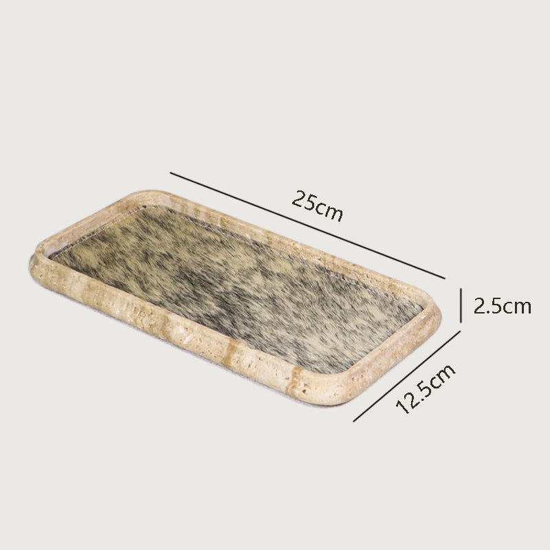 ZenFur Decorative Beige Travertine Tray Dimensions