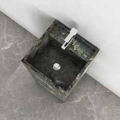 Panini Celestia Blue Quartzite Pedestal Sink — original view of the bowl and natural mineral pattern