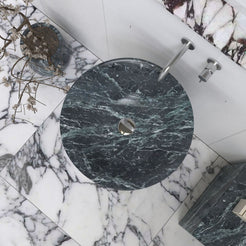 Patia Verderio Marble Pedestal Sink — upper wash surface and original stone detail