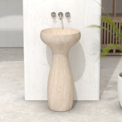 Pava Travertino Romano Pedestal Sink