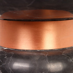 Polika Portoro Black Marble Pedestal Sink — original close view of the copper-coloured collar between marble components