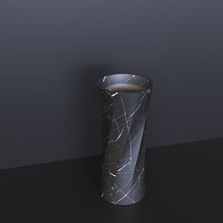 Polita Portoro Black Marble Pedestal Sink — original product view of the recessed basin and twisted column