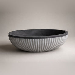 Rivelle BT-039A Midnight Black Granite bathtub, complete studio product view 3; original silhouette and finish preserved