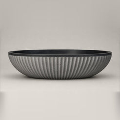 Rivelle BT-039A Midnight Black Granite bathtub, complete studio product view 5; original silhouette and finish preserved