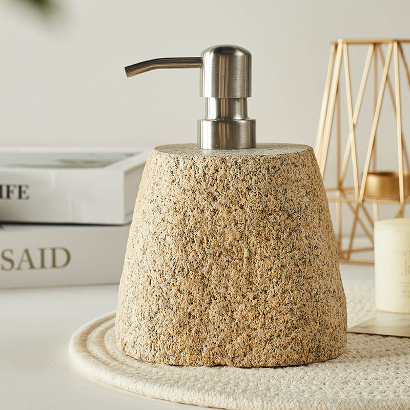 Rustic Stone Soap Dispenser - Cobble Pebble Stones