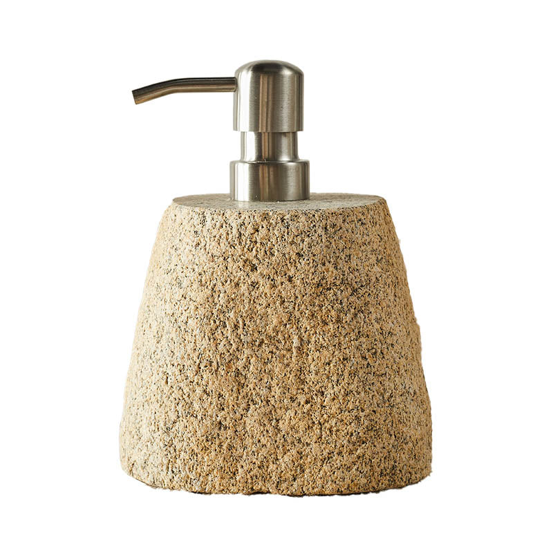 Rustic Stone Soap Dispenser Close Look