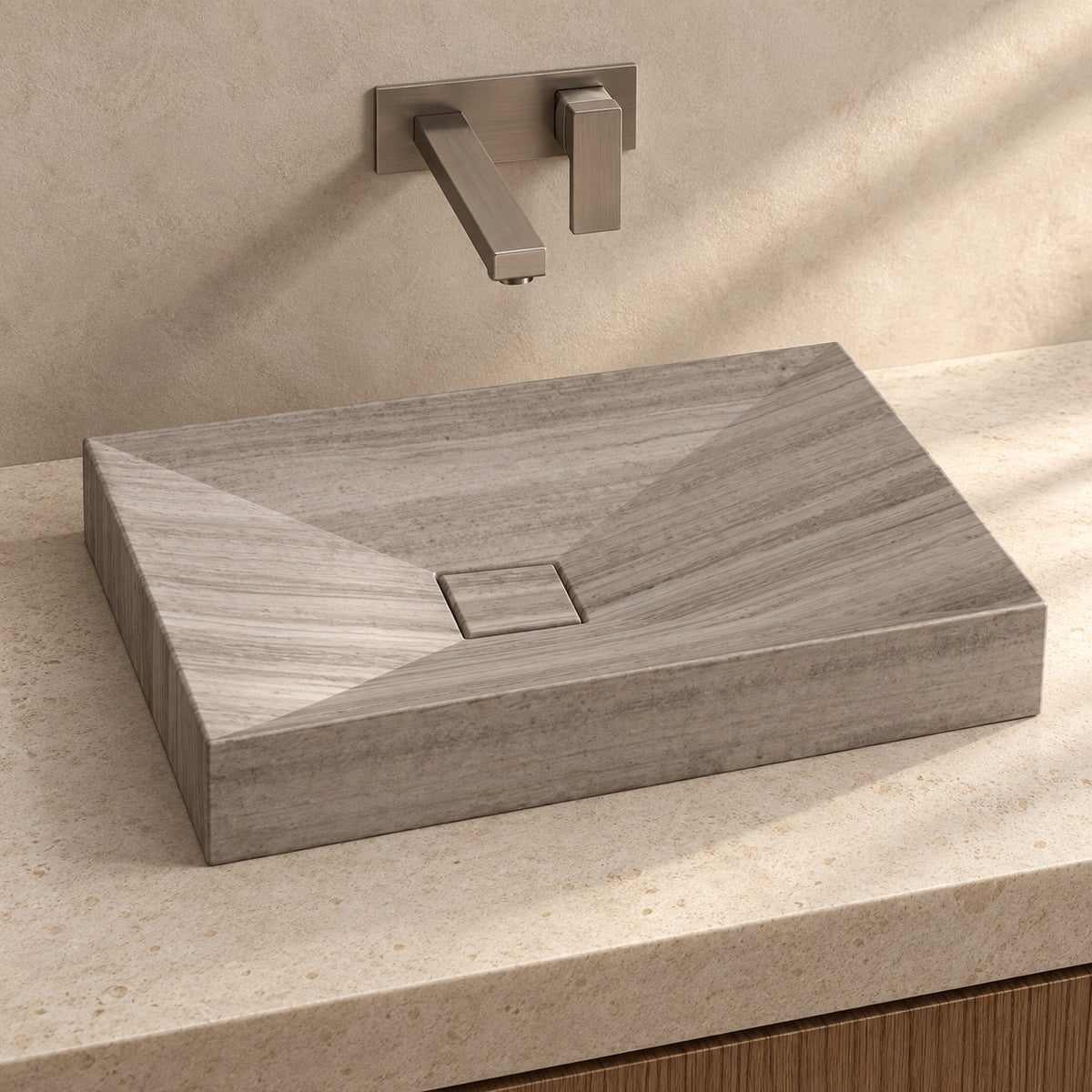 Saachi Classico Marble Vessel Sink, countertop hero lifestyle view