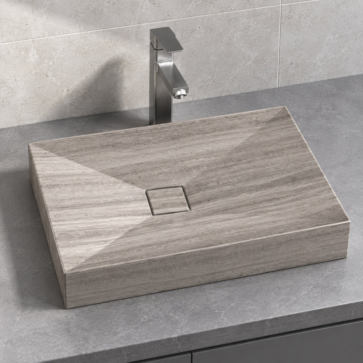 Saachi Classico Marble Vessel Sink, alternate countertop lifestyle angle