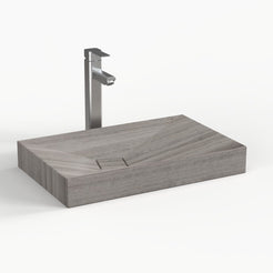 Saachi Classico Marble Vessel Sink, overall shape and side profile