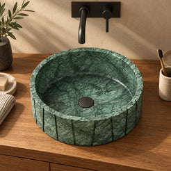 Sabela Tofino Marble Vessel Sink, alternate countertop lifestyle angle