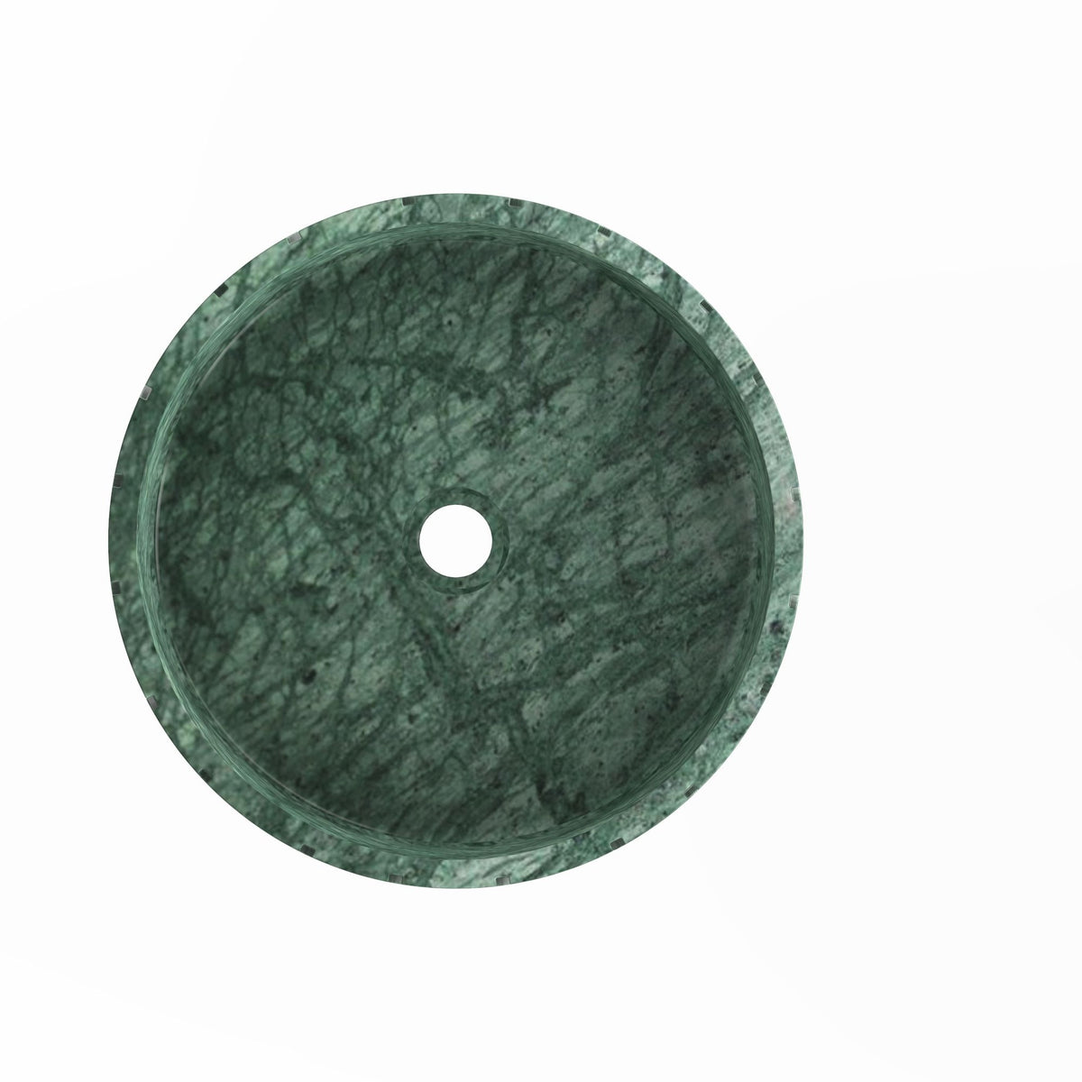 Sabela Tofino Marble Vessel Sink, interior, rim and material detail