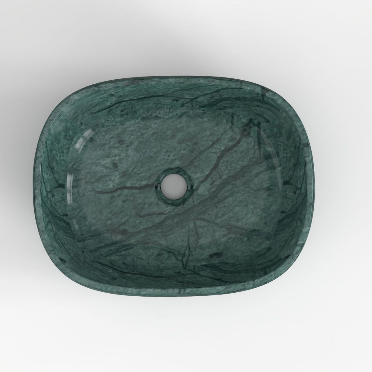 Sabiya overhead view of green stone markings and central drain