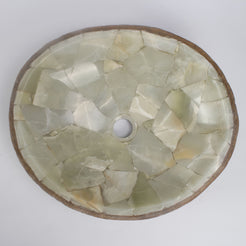 Saccus overhead view of the circular mosaic basin and central drain