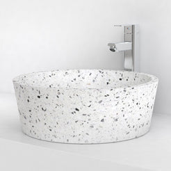 Sauri opposite angle showing the tapered terrazzo exterior