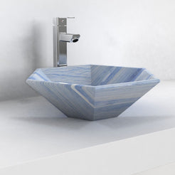 Scarlet Azura Blue Quartzite Vessel Sink, second countertop lifestyle setting