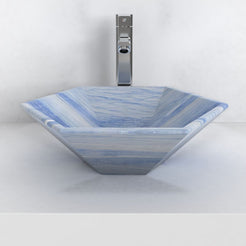 Scarlet Azura Blue Quartzite Vessel Sink, overall shape and side profile