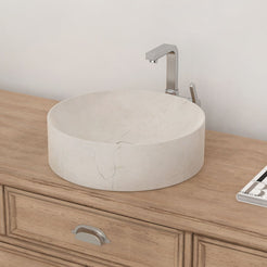 Seada Botticino Marble Vessel Sink, countertop hero lifestyle view