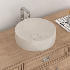 Seada Botticino Marble Vessel Sink, second countertop lifestyle setting