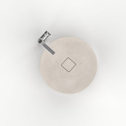 Seada Botticino Marble Vessel Sink, interior, rim and material detail