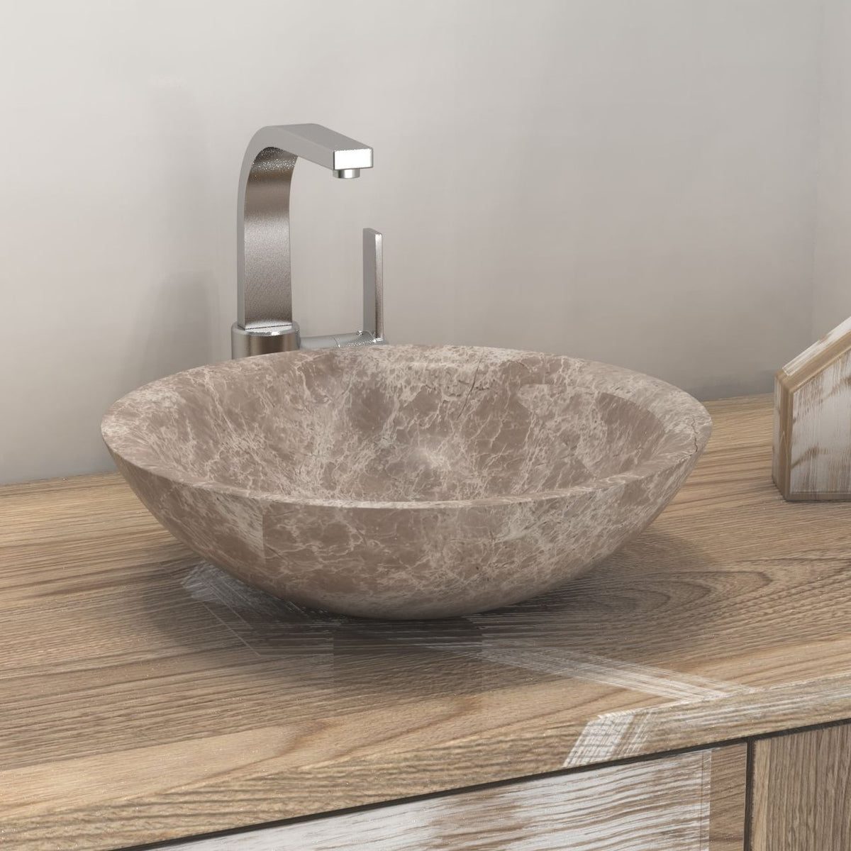 Sedora Dorata Marble Vessel Sink, countertop hero lifestyle view
