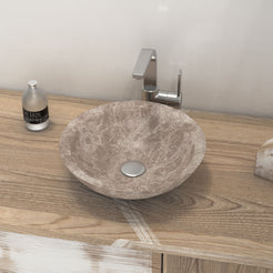 Sedora Dorata Marble Vessel Sink, alternate countertop lifestyle angle