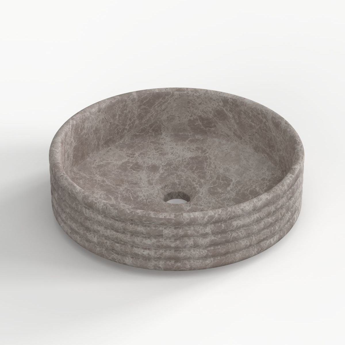 Seely Dorata Marble Vessel Sink, overall shape and side profile