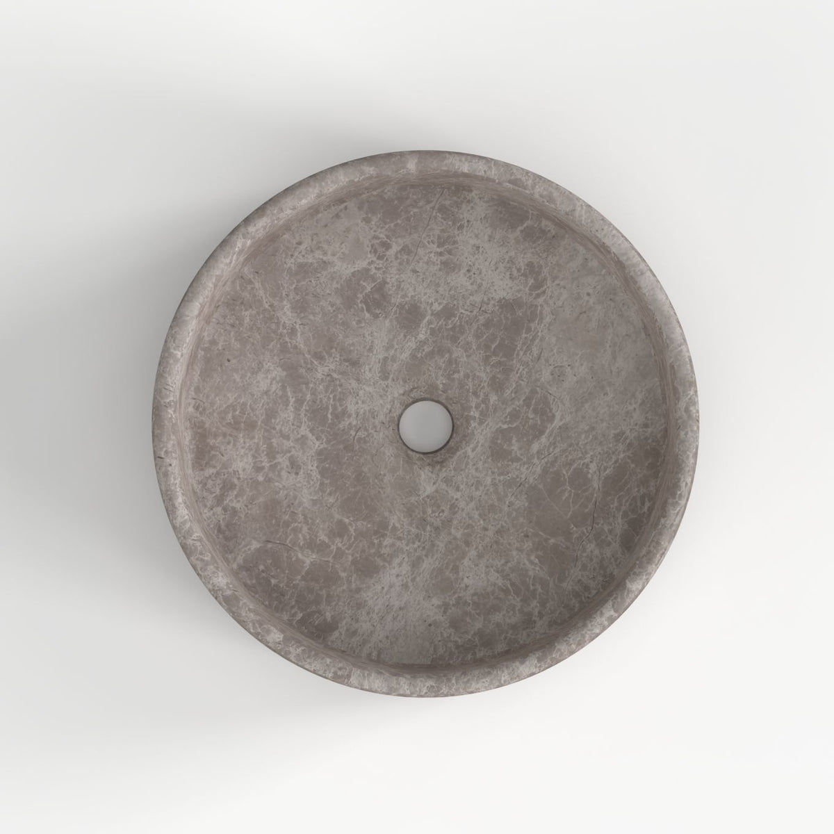 Seely Dorata Marble Vessel Sink, interior, rim and material detail