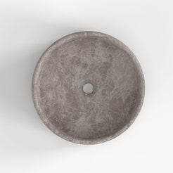 Seely Dorata Marble Vessel Sink, interior, rim and material detail
