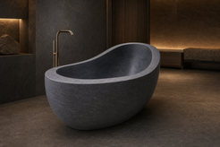 Selene Blue-Gray Granite bathtub in a luxury hotel spa visualization