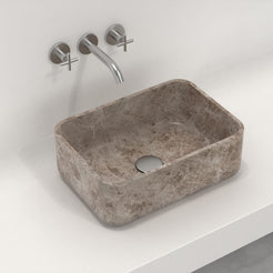 Selini Dorata Marble Vessel Sink, second countertop lifestyle setting
