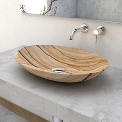 Selita Sandstone Vessel Sink, countertop hero lifestyle view