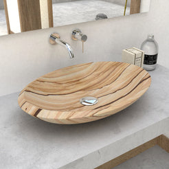 Selita Sandstone Vessel Sink, second countertop lifestyle setting