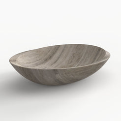 Selita Travertino Argento Travertine Vessel Sink, overall shape and side profile