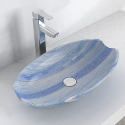 Shabu Azura Blue Quartzite Vessel Sink, alternate countertop lifestyle angle