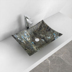 Shachi Celestia Blue Quartzite Vessel Sink, alternate countertop lifestyle angle