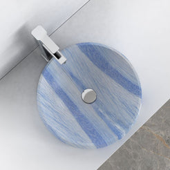 Shada Azura Blue Quartzite Vessel Sink, alternate countertop lifestyle angle