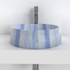 Shada Azura Blue Quartzite Vessel Sink, overall shape and side profile