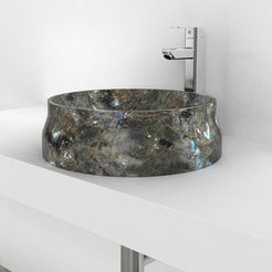 Shada Celestia Blue Quartzite Vessel Sink, countertop hero lifestyle view