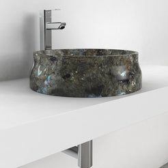 Shada Celestia Blue Quartzite Vessel Sink, second countertop lifestyle setting