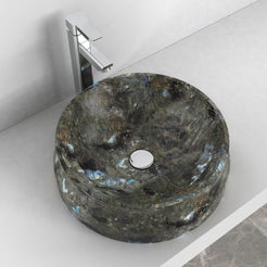 Shada Celestia Blue Quartzite Vessel Sink, alternate countertop lifestyle angle